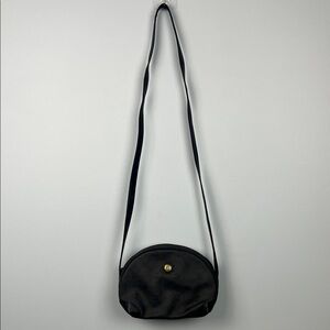 Vintage Cara Bella black monogrammed crossbody purse